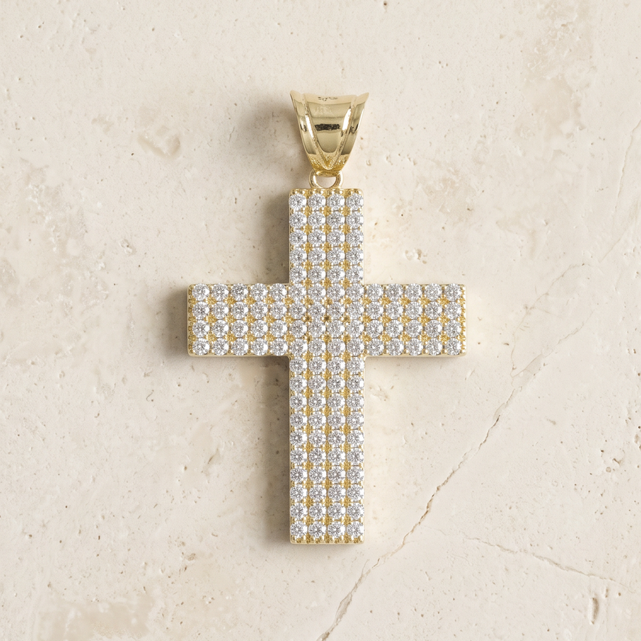 116 Diamond Cross In 14K Solid Gold