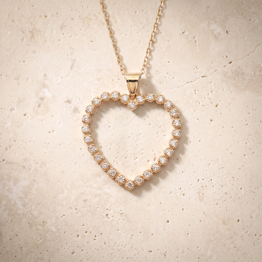 Diamond Heart In 14K Solid Gold