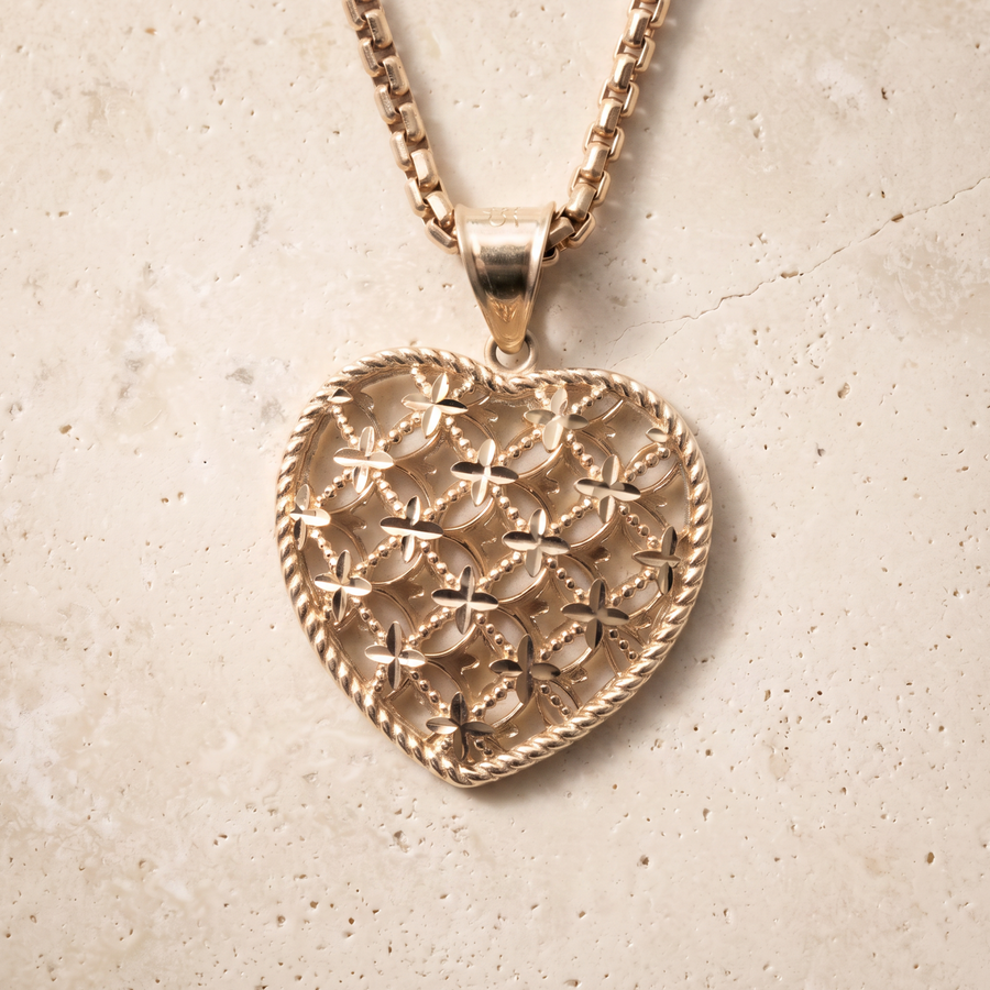Heart Pendant In 14K Solid Gold