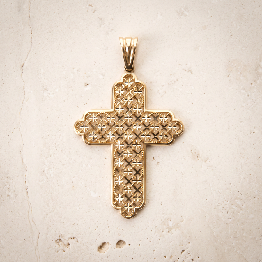 14K Solid Gold Cross