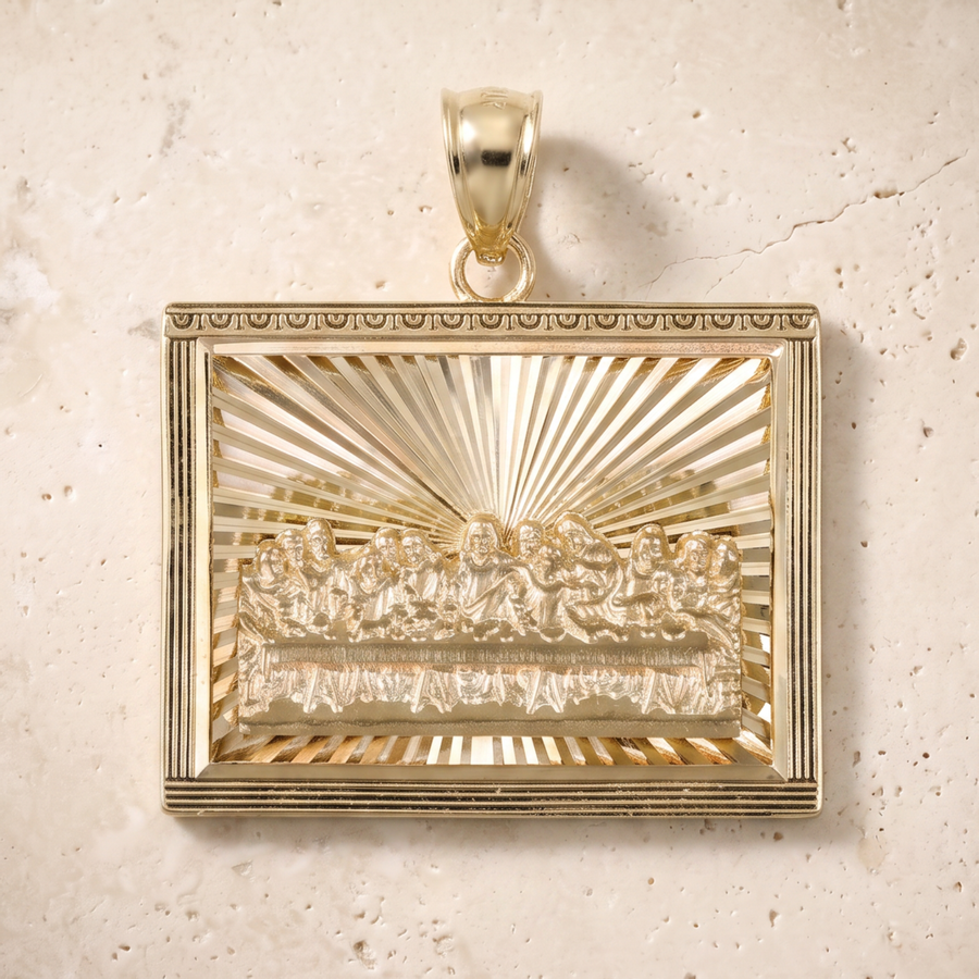 The Last Supper Pendant In 14K Solid Gold