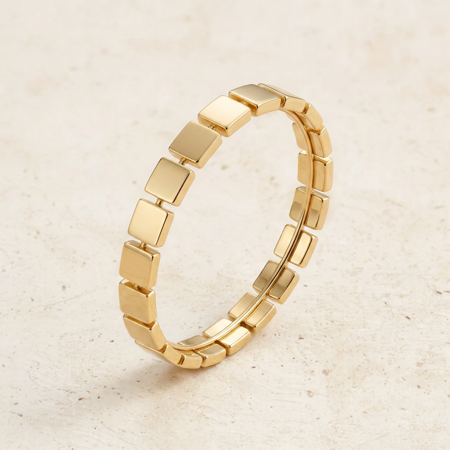 "Squares" Ring In 14K Solid Gold