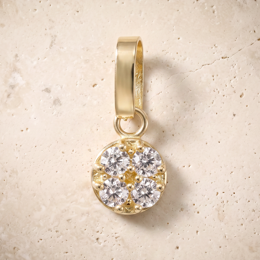 Mini Circle Necklace In 14k Solid Gold