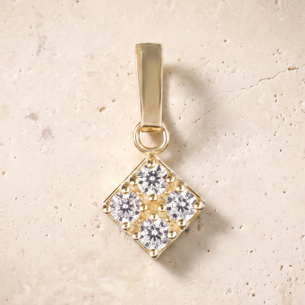 Mini Diamond Necklace In 14K Solid Gold