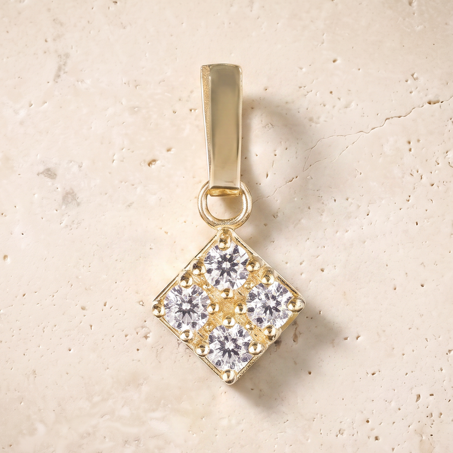 Mini Diamond Necklace In 14K Solid Gold