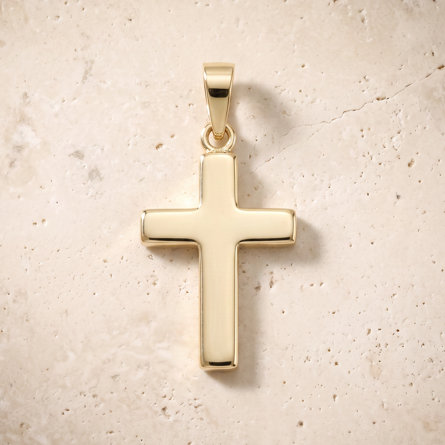 Minimalist Cross In 14K Solid Gold