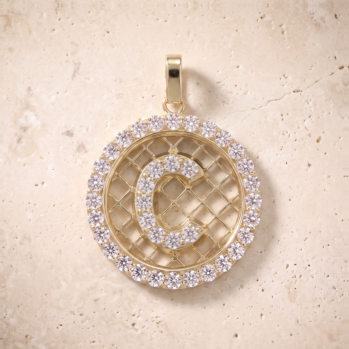 Diamond Initials In 14K Solid Gold