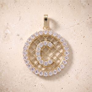 Diamond Initials In 14K Solid Gold