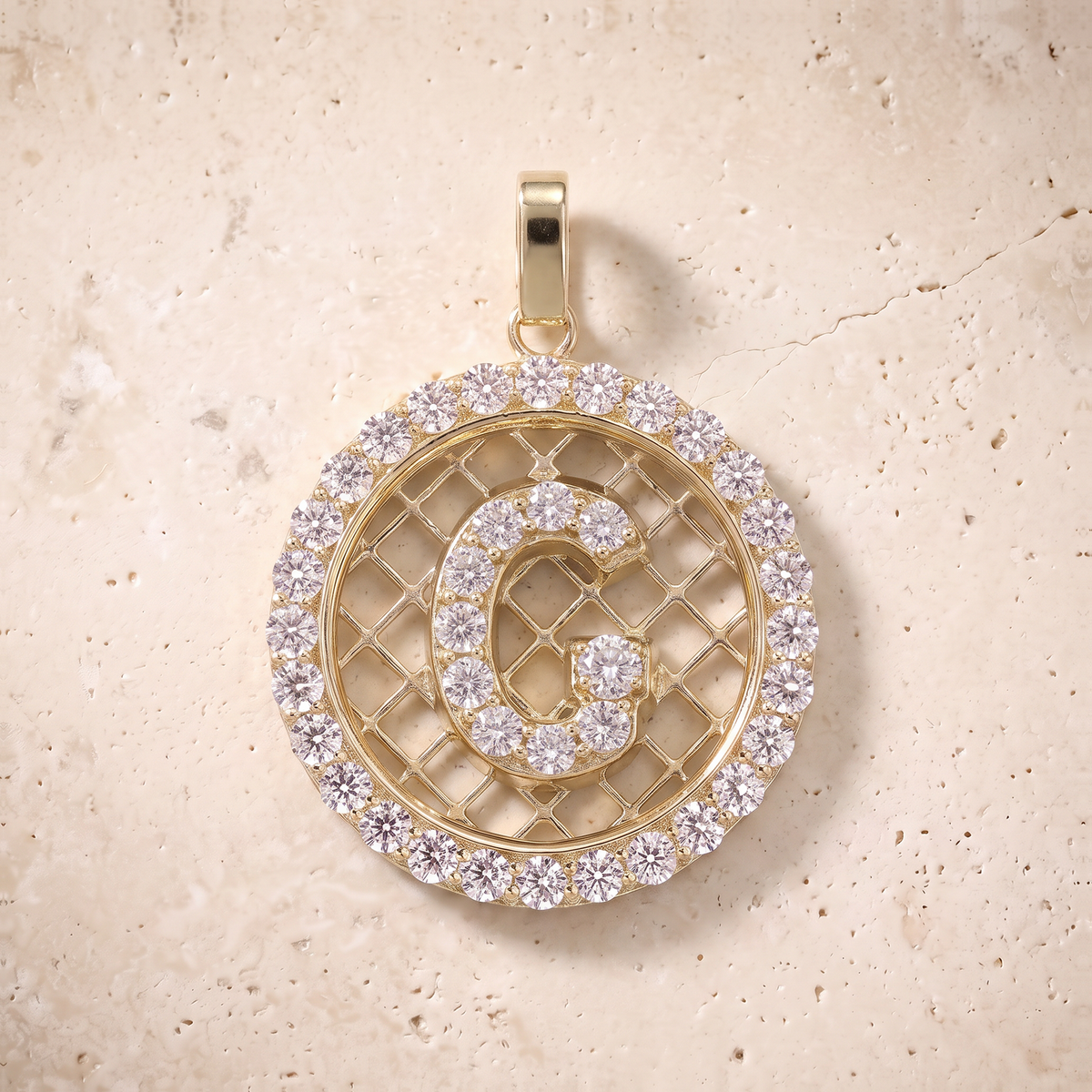 Diamond Initials In 14K Solid Gold