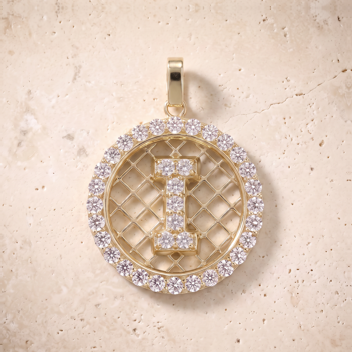 Diamond Initials In 14K Solid Gold