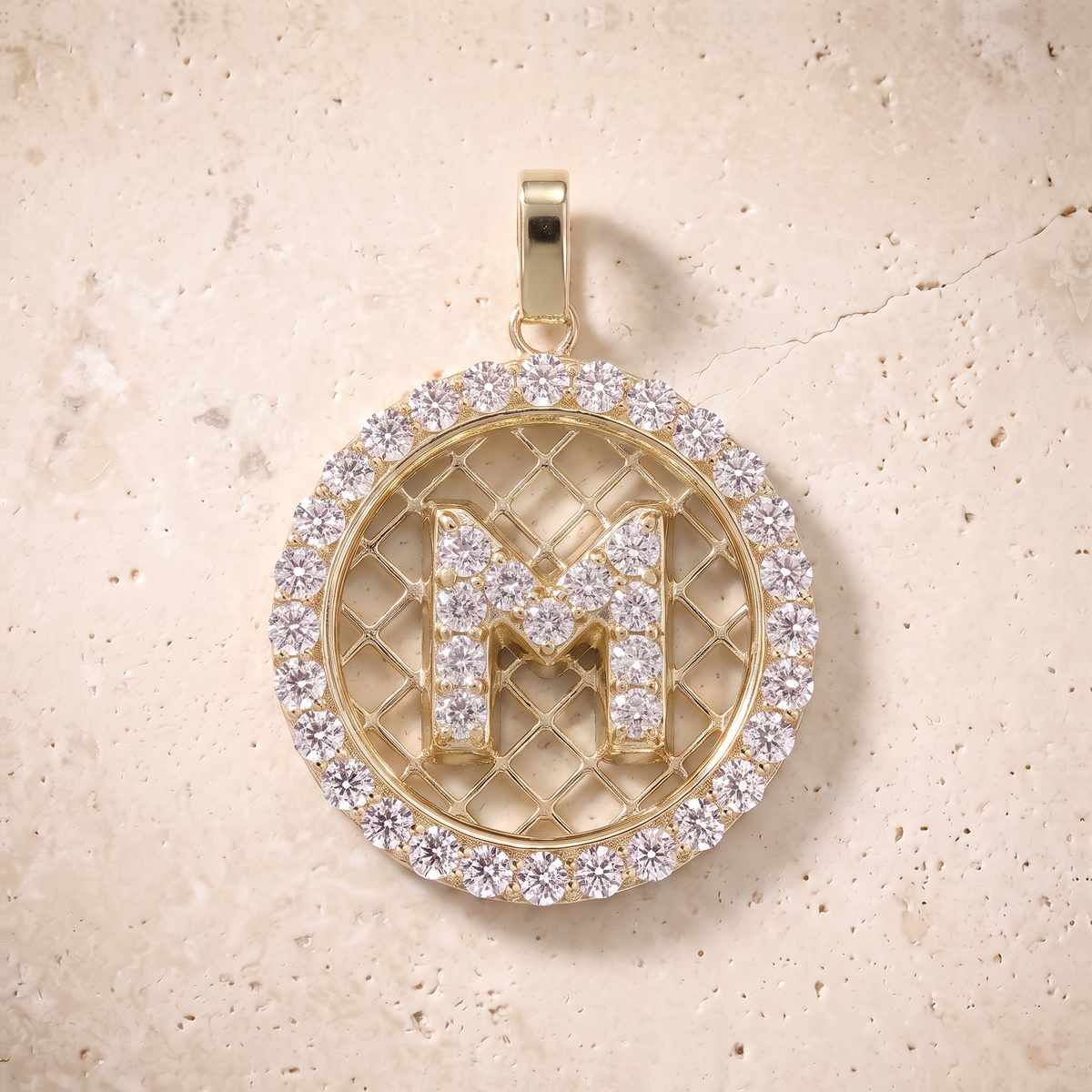 Diamond Initials In 14K Solid Gold