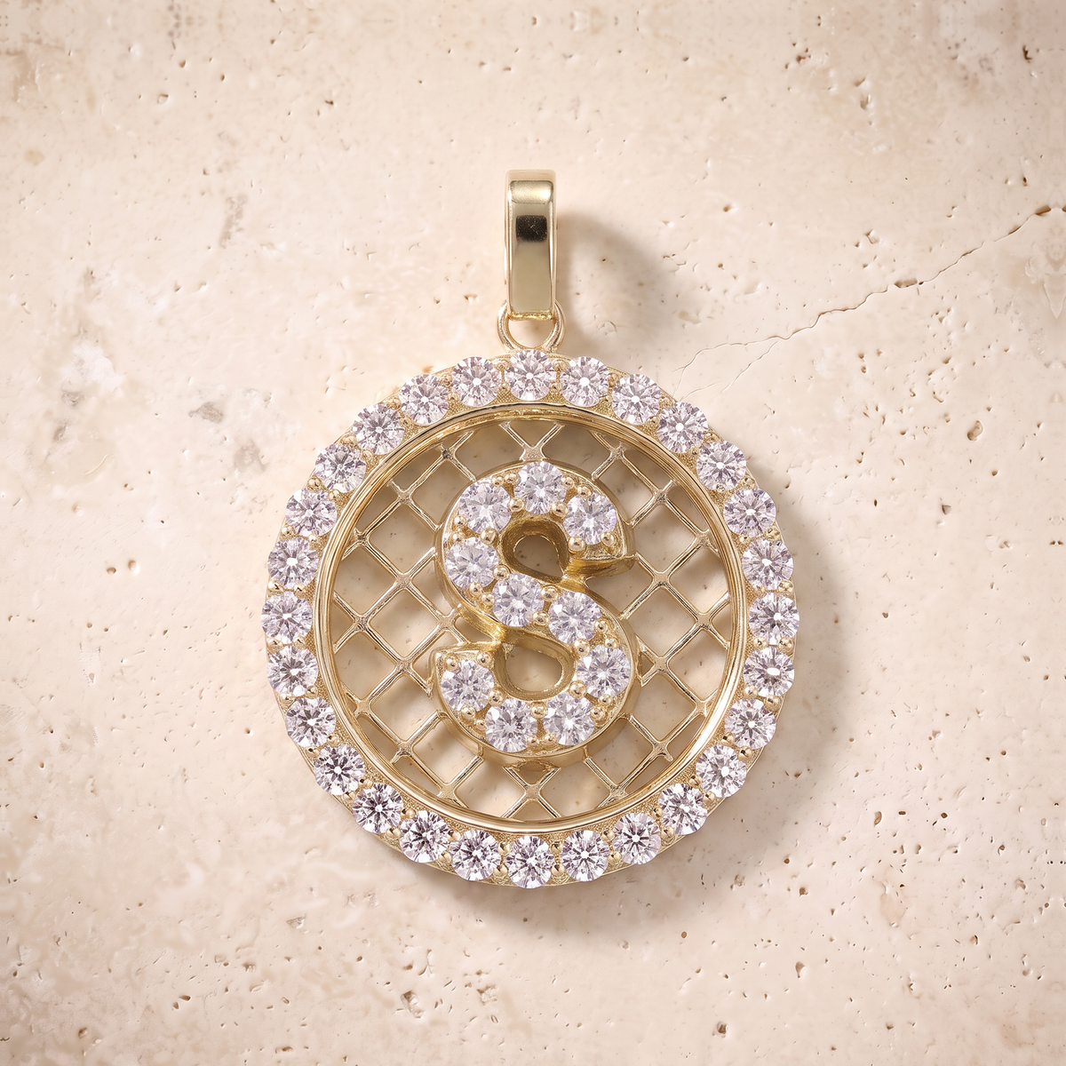 Diamond Initials In 14K Solid Gold