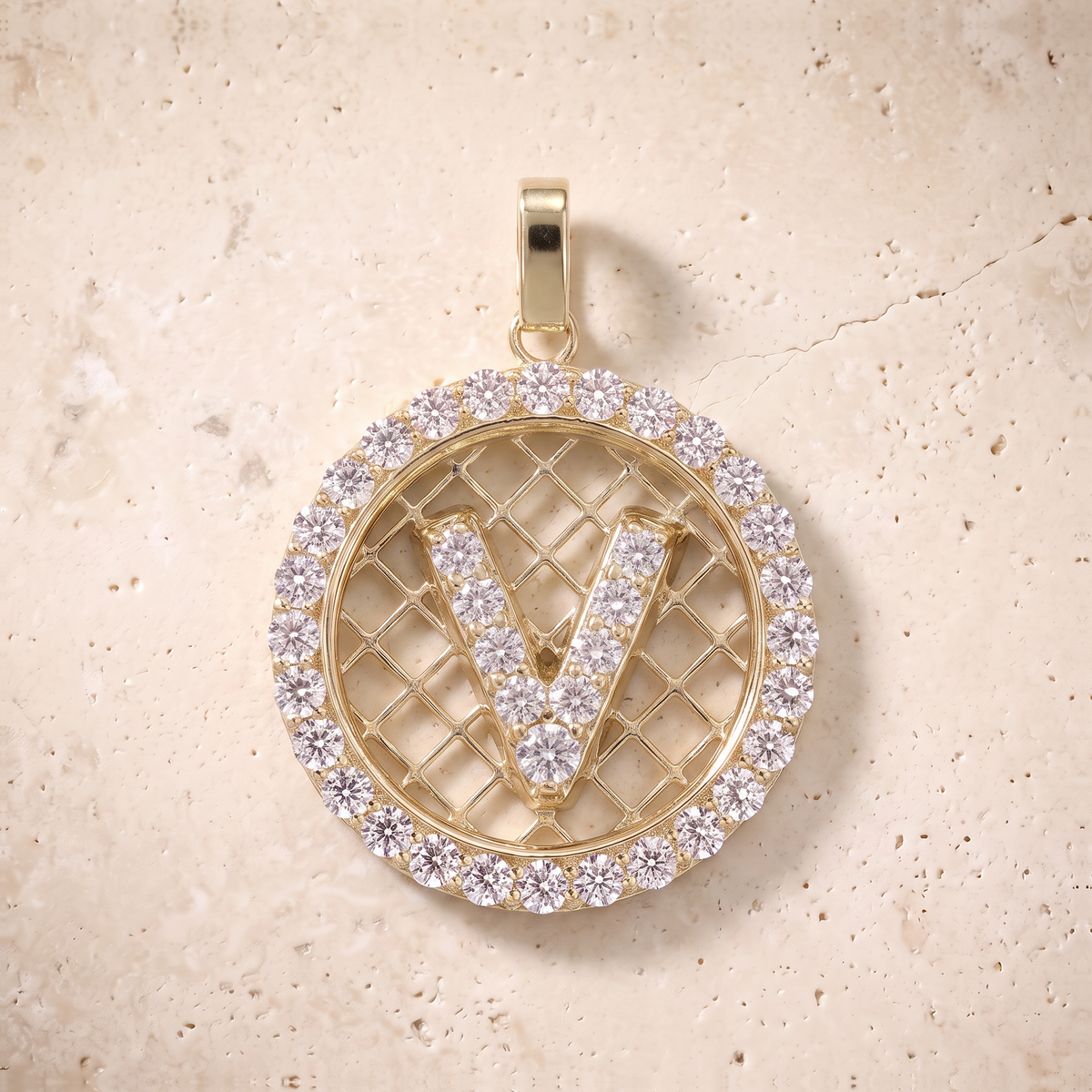 Diamond Initials In 14K Solid Gold