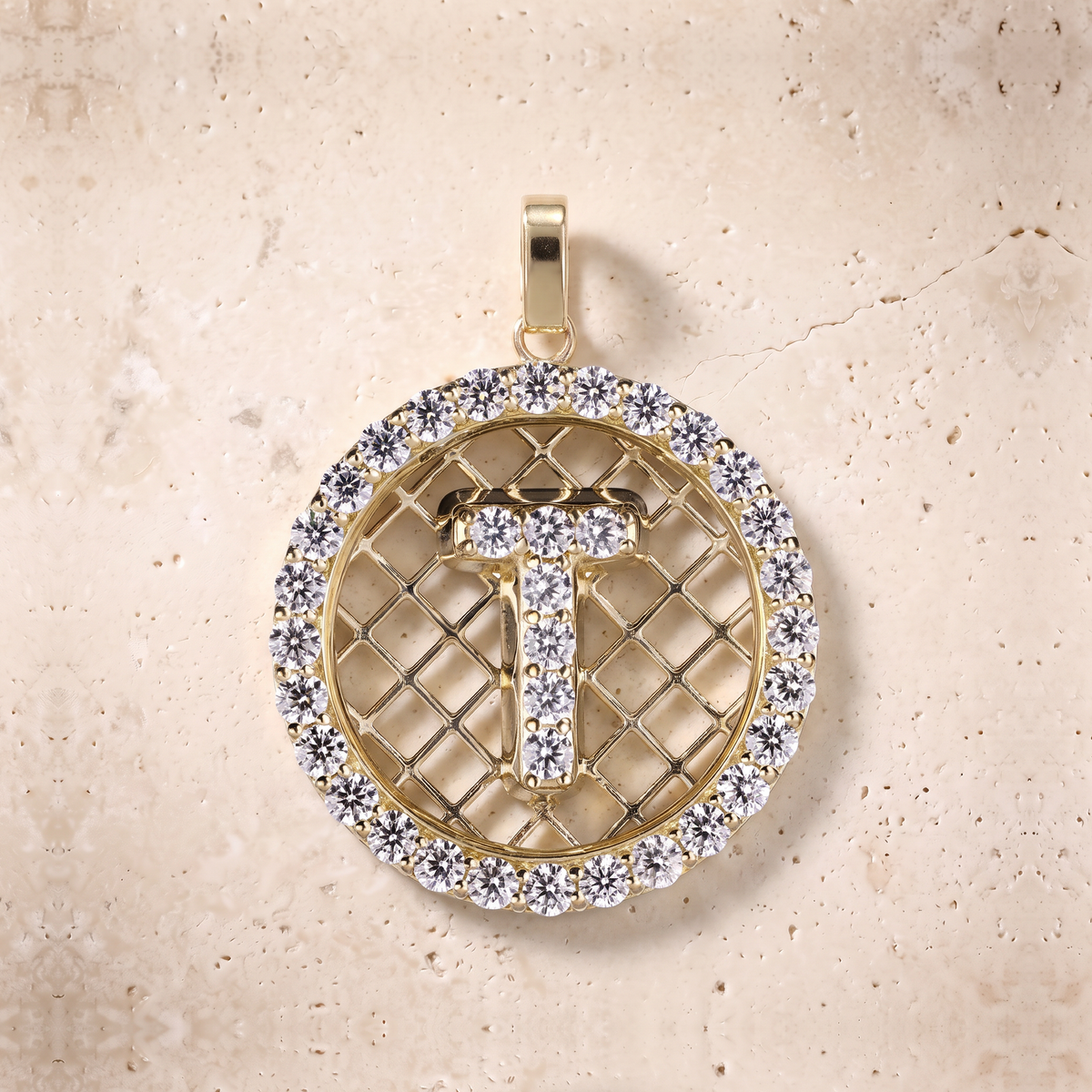 Diamond Initials In 14K Solid Gold