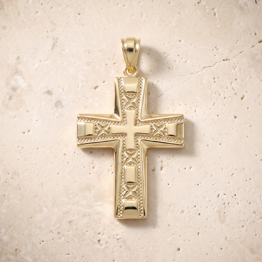 Solid Gold Cross In 14K Solid Gold