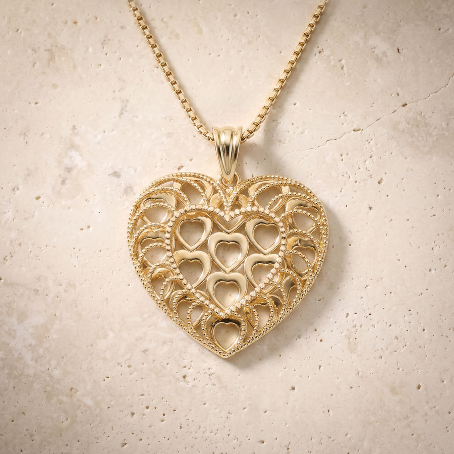 Heart Pendant In 14k Solid Gold
