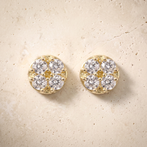 Diamond Circle Earrings In 14K Solid Gold