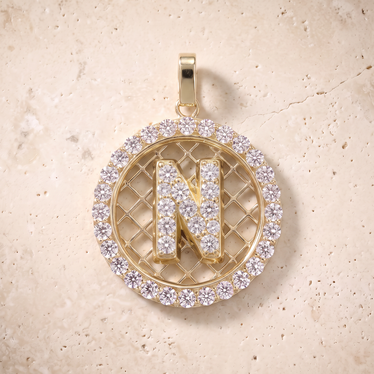 Diamond Initials In 14K Solid Gold