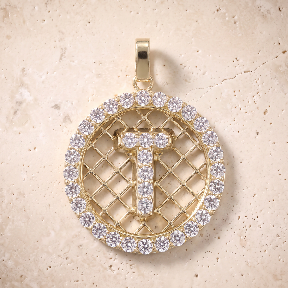 Diamond Initials In 14K Solid Gold
