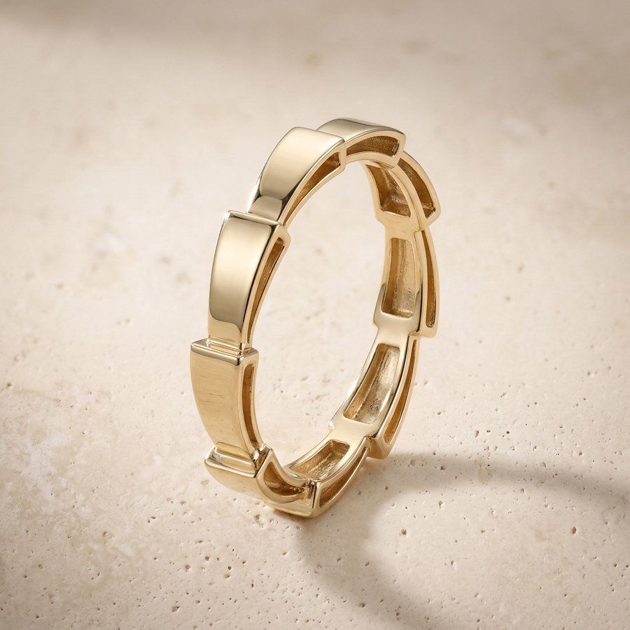 "Waves" Ring In 14K Solid Gold